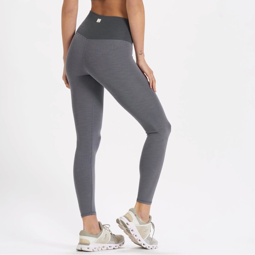 Vuori Lux Rib Studio Legging- Heather Grey